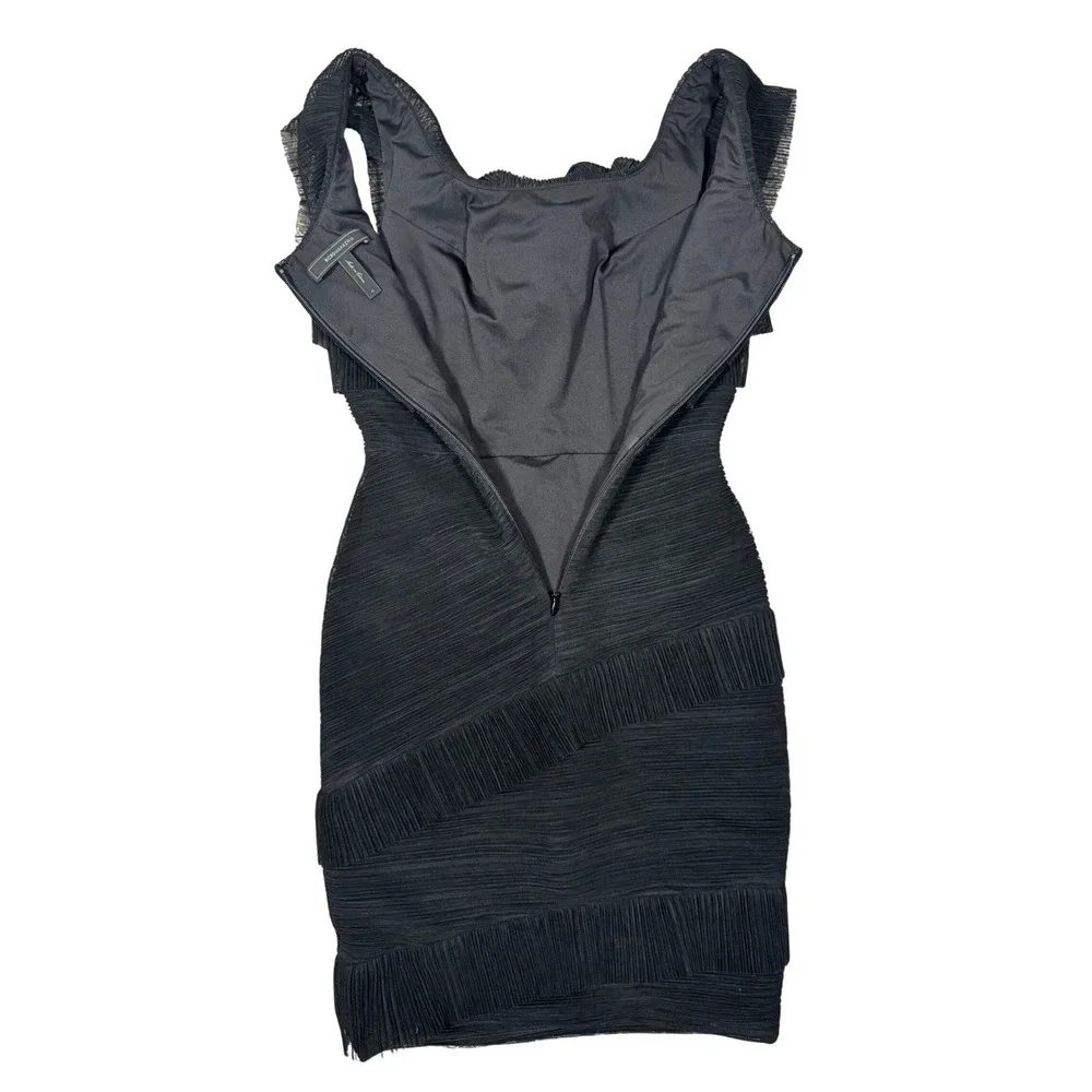 BCBG MAX AZRIA Briana Black Pleated Tulle Cocktail Dress Size 0 - Picture 3 of 5